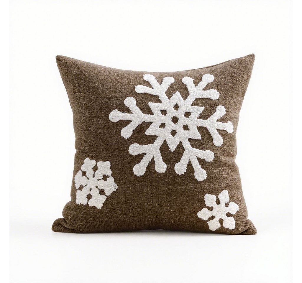 CLTYQ Kissenbezug Kissenbezug Weihnachten 2 Stück, Weihnachtsdeko Kissenbezug 45x45 cm, Schneeflockenstickerei,Kissenbezüge aus Canvas weiche von CLTYQ