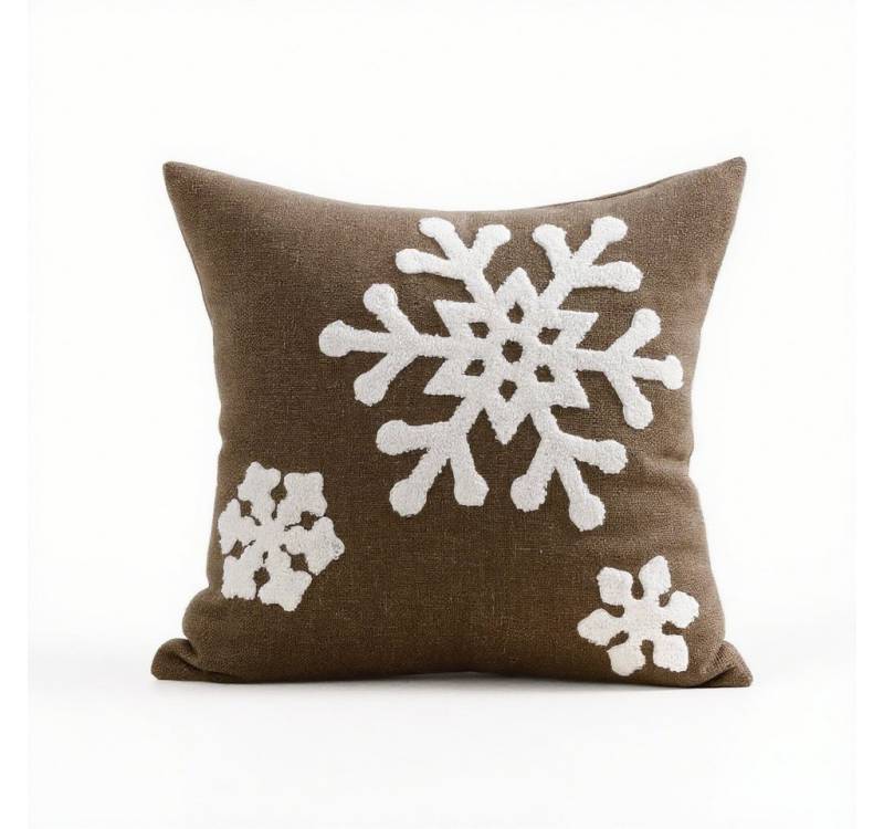 CLTYQ Kissenbezug Kissenbezug Weihnachten 2 Stück, Weihnachtsdeko Kissenbezug 45x45 cm, Schneeflockenstickerei,Kissenbezüge aus Canvas weiche von CLTYQ