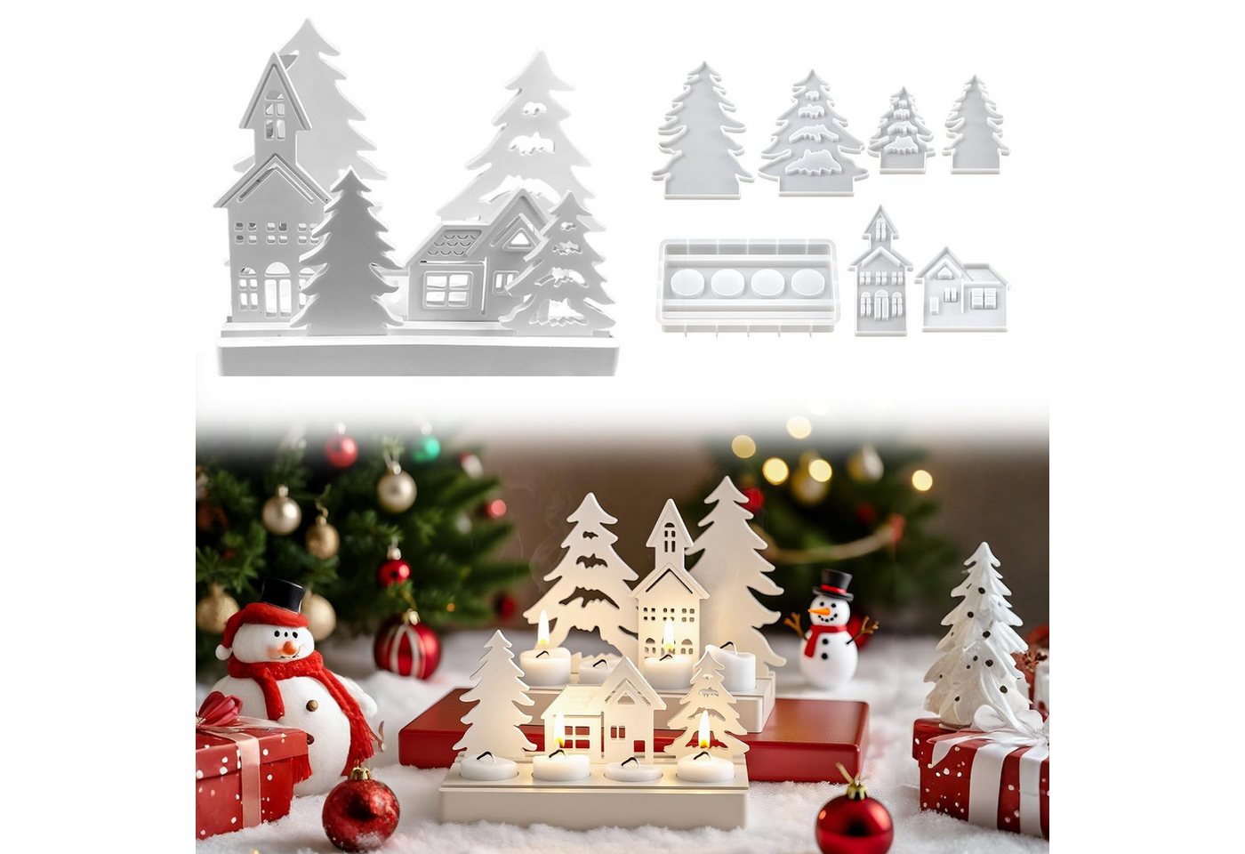 CLTYQ Modellierwerkzeug 7 Stück Weihnachts-Silikonformen, Silikon-Kerzenhalter-Formen, Kerzen-Gips-Bastelformen für Zuhause die Weihnachtsdekoration zu Hause CLTYQ Modellierwerkzeug 7 Stück Weihnachts-Silikonformen, Silikon-Kerzenhalter-Formen, Kerzen-Gips-Bastelformen für Zuhause die Weihnachtsdekoration zu Hause von CLTYQ