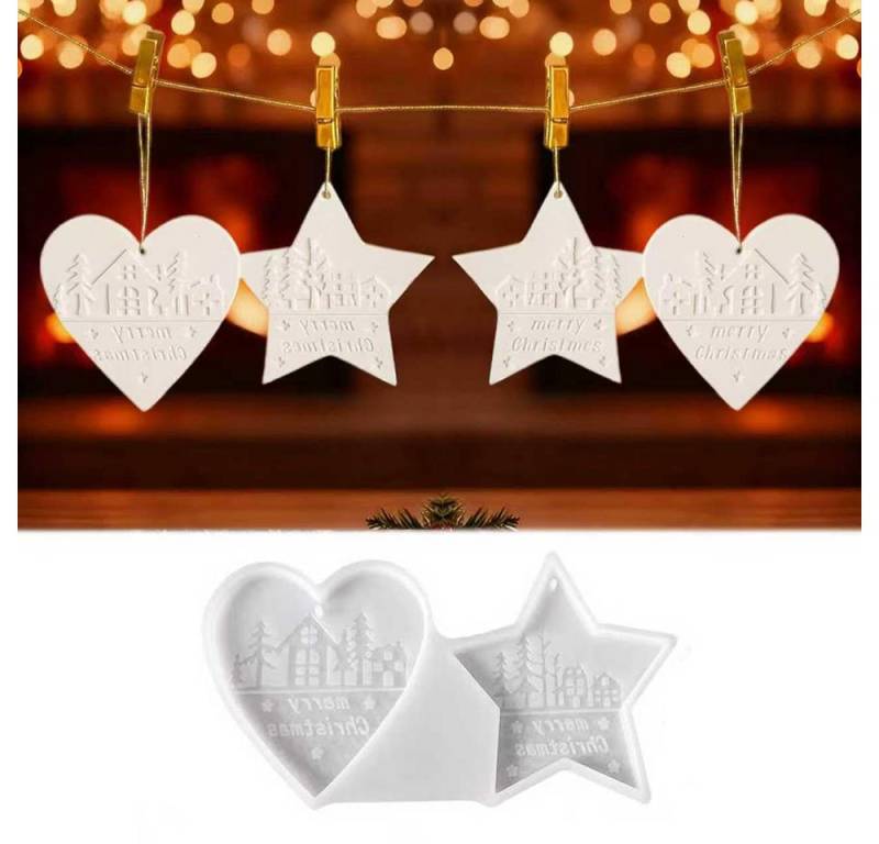 CLTYQ Modellierwerkzeug Silikonformen Gießformen Weihnachten,Sterne Herz Silikonform, DIY Gießformen für Epoxidharz und Gipsguss CLTYQ Modellierwerkzeug Silikonformen Gießformen Weihnachten,Sterne Herz Silikonform, DIY Gießformen für Epoxidharz und Gipsguss von CLTYQ