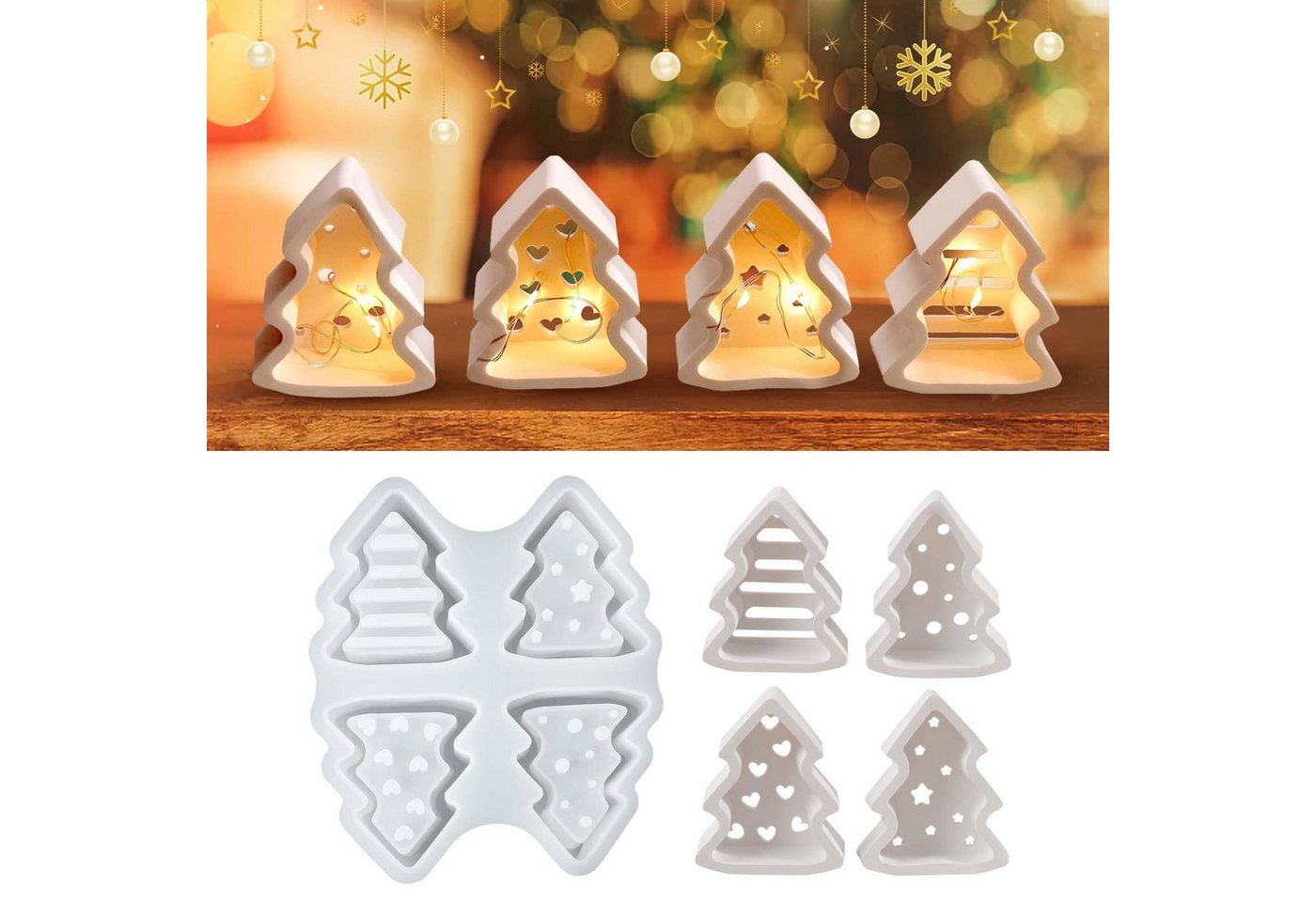 CLTYQ Modellierwerkzeug Vier in einem, Silikonform Weihnachten,Silikon Gießform Kerzenform, Weihnachten Giessformen Silikon Gipsformen Zum Gießen CLTYQ Modellierwerkzeug Vier in einem, Silikonform Weihnachten,Silikon Gießform Kerzenform, Weihnachten Giessformen Silikon Gipsformen Zum Gießen von CLTYQ