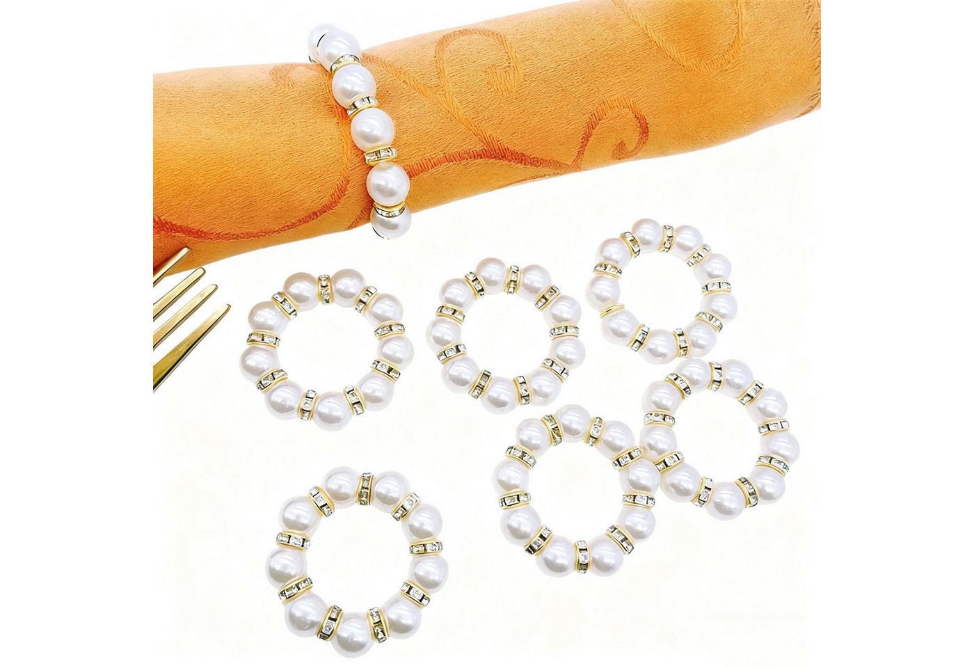 CLTYQ Serviettenring Perle Serviettenringe, 6 Stück Serviettenringe Schnallen Metall, Schnallen Serviette Ringe gestreckt Strass Serviettenring Halter CLTYQ Serviettenring Perle Serviettenringe, 6 Stück Serviettenringe Schnallen Metall, Schnallen Serviette Ringe gestreckt Strass Serviettenring Halter von CLTYQ