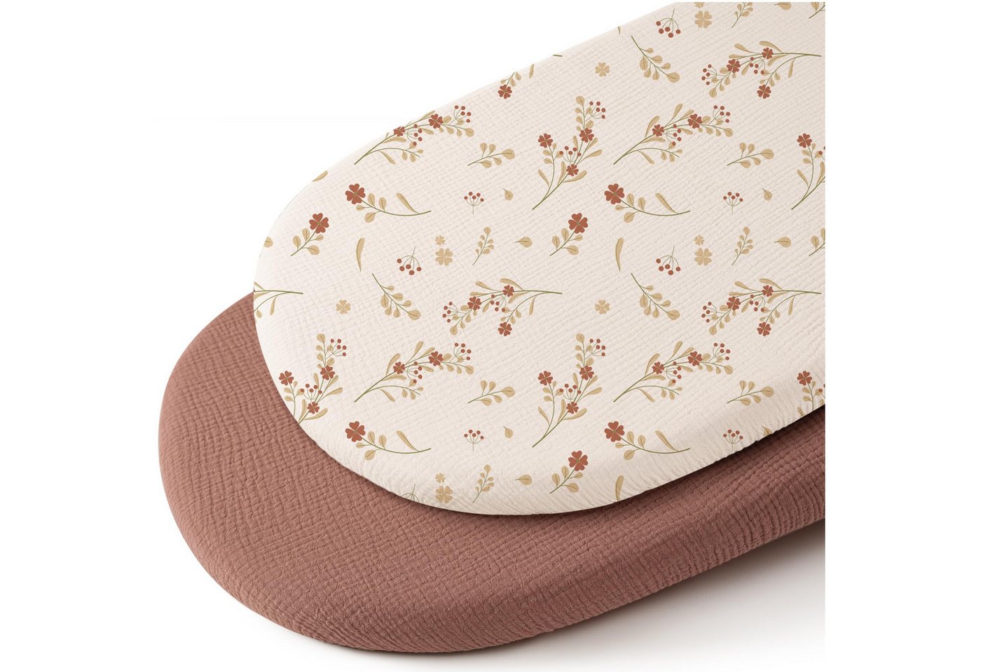 CLTYQ Spannbettlaken Baby-Spannbettlaken,2er-Pack dehnbare Stubenwagen-Bettlaken, weich für ovale Sanduhr-Wiege, Babykörbchen, rechteckige Matratze von CLTYQ