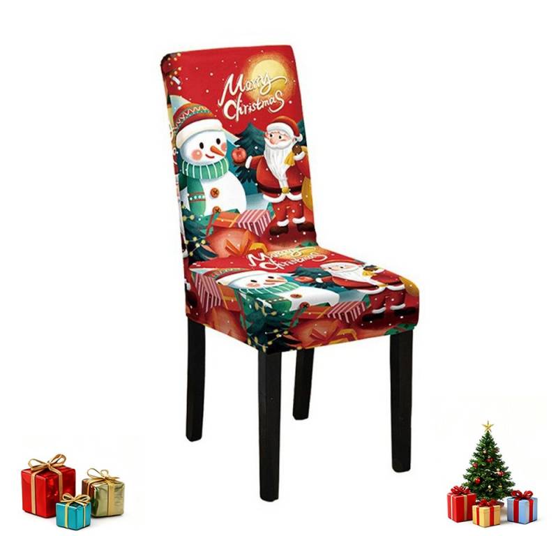 CLTYQ Stuhlhusse Weihnachtsstuhlbezug mit elastischer Rückenabdeckung,waschbar, Design mit Weihnachtsbaum von Santa Claus,für Küche, Esszimmer CLTYQ Stuhlhusse Weihnachtsstuhlbezug mit elastischer Rückenabdeckung,waschbar, Design mit Weihnachtsbaum von Santa Claus,für Küche, Esszimmer von CLTYQ
