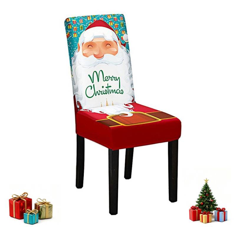 CLTYQ Stuhlhusse Weihnachtsstuhlbezug mit elastischer Rückenabdeckung,waschbar, Design mit Weihnachtsbaum von Santa Claus,für Küche, Esszimmer CLTYQ Stuhlhusse Weihnachtsstuhlbezug mit elastischer Rückenabdeckung,waschbar, Design mit Weihnachtsbaum von Santa Claus,für Küche, Esszimmer von CLTYQ