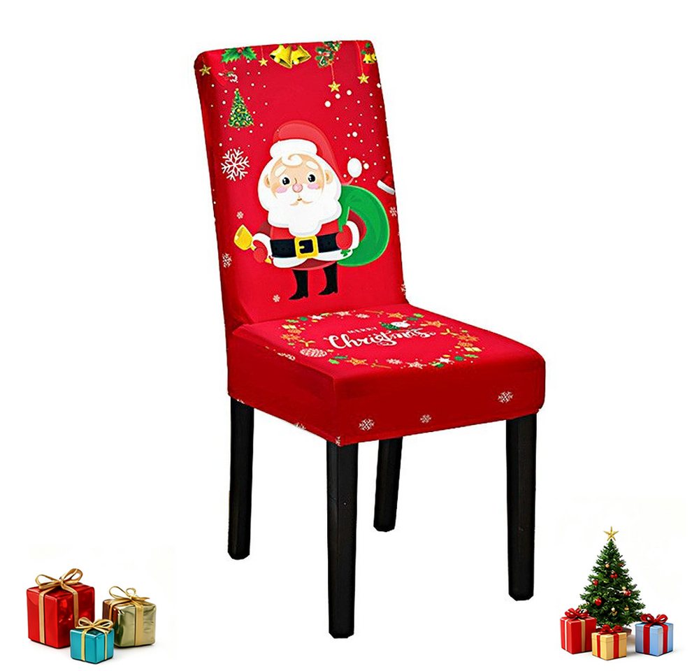 CLTYQ Stuhlhusse Weihnachtsstuhlbezug mit elastischer Rückenabdeckung,waschbar, Design mit Weihnachtsbaum von Santa Claus,für Küche, Esszimmer CLTYQ Stuhlhusse Weihnachtsstuhlbezug mit elastischer Rückenabdeckung,waschbar, Design mit Weihnachtsbaum von Santa Claus,für Küche, Esszimmer von CLTYQ