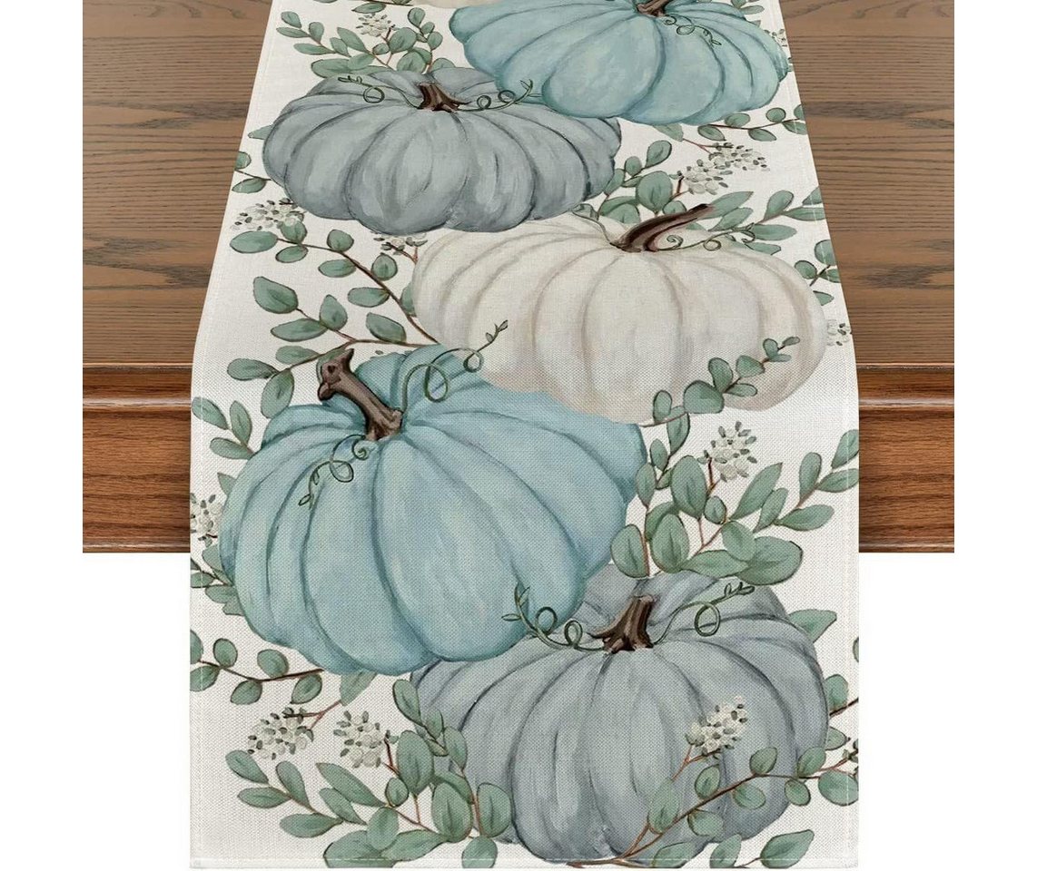 CLTYQ Tischläufer Kürbisse Eukalyptus Herbst Tischläufer, Saisonnal Küche Tisch Dekoration Drinnen Urlaub Party Dekor 40x140cm von CLTYQ