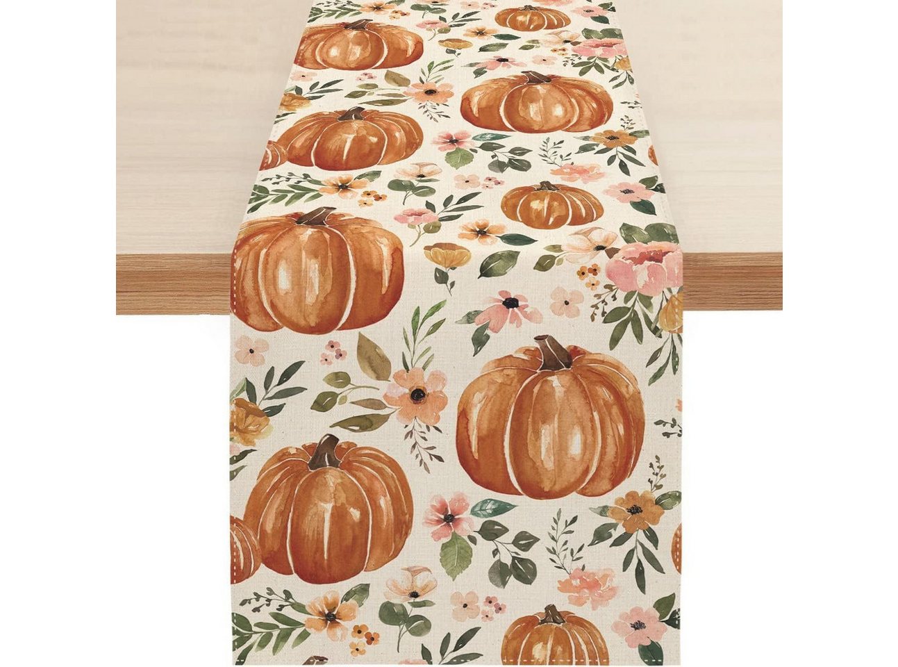 CLTYQ Tischläufer Kürbisse Eukalyptus Herbst Tischläufer, Saisonnal Küche Tisch Dekoration Drinnen Urlaub Party Dekor 40x140cm von CLTYQ