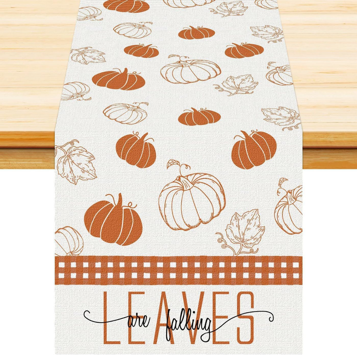 CLTYQ Tischläufer Kürbisse Eukalyptus Herbst Tischläufer, Saisonnal Küche Tisch Dekoration Drinnen Urlaub Party Dekor 40x140cm von CLTYQ