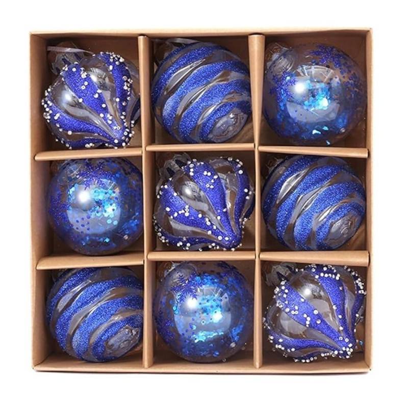 CLTYQ Weihnachtsbaumkugel 9 WWeihnachtskugel-Set, Kunststoff-Weihnachtsbaumdekoration, für Weihnachtsbaumdekoration, Partys, Hochzeitsdekoration von CLTYQ