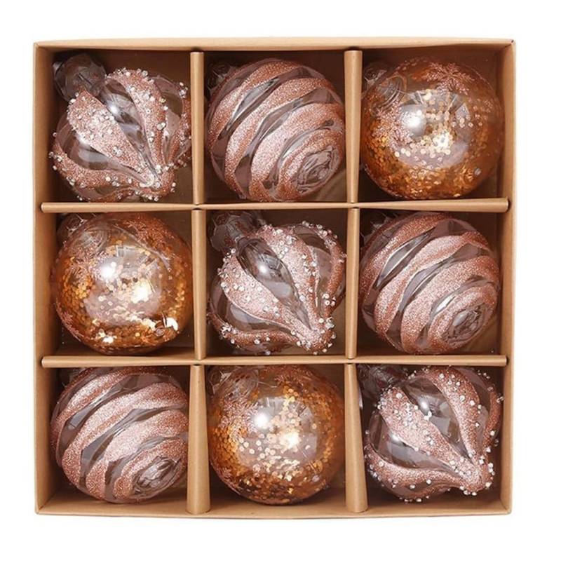 CLTYQ Weihnachtsbaumkugel 9 WWeihnachtskugel-Set, Kunststoff-Weihnachtsbaumdekoration, für Weihnachtsbaumdekoration, Partys, Hochzeitsdekoration CLTYQ Weihnachtsbaumkugel 9 WWeihnachtskugel-Set, Kunststoff-Weihnachtsbaumdekoration, für Weihnachtsbaumdekoration, Partys, Hochzeitsdekoration von CLTYQ