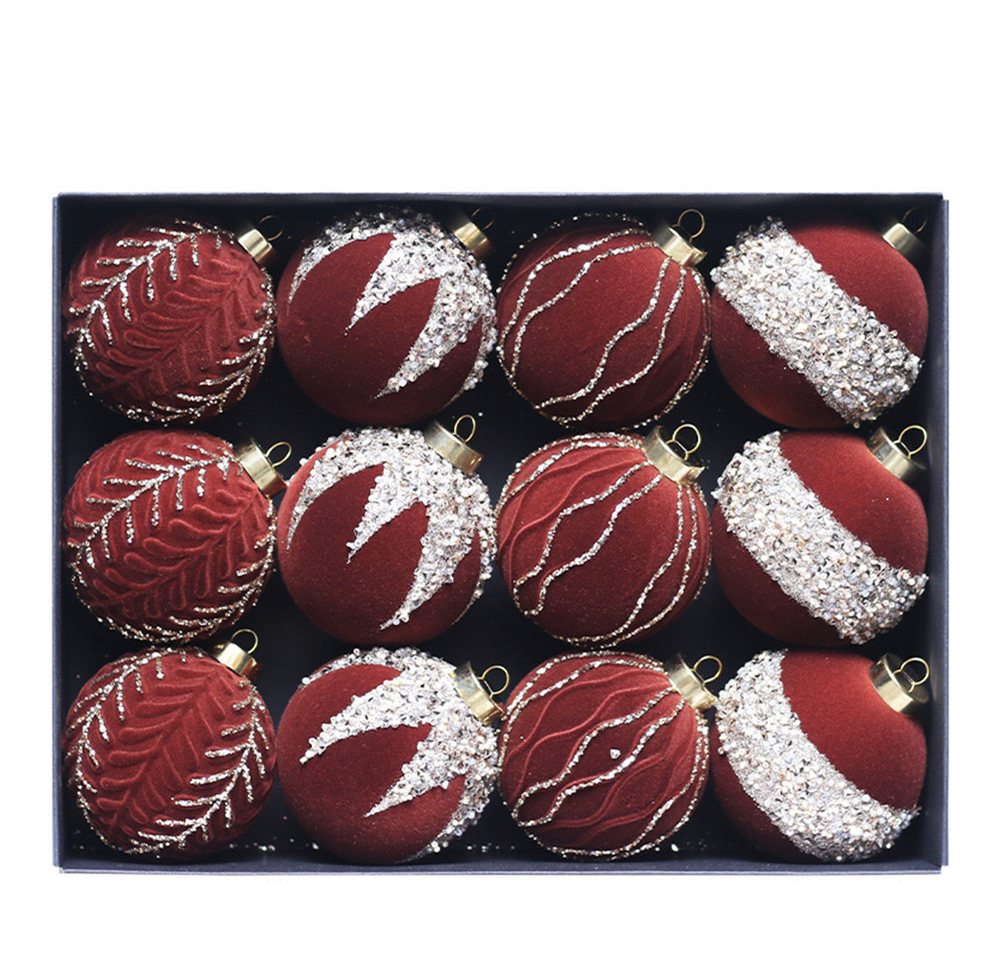 CLTYQ Weihnachtsbaumkugel Weihnachtskugeln,12er Set,Weihnachtsdeko, Samt-Weihnachtsbaumschmuck, 8 cm große glitzernde Christbaumkugeln, Geschenkbox CLTYQ Weihnachtsbaumkugel Weihnachtskugeln,12er Set,Weihnachtsdeko, Samt-Weihnachtsbaumschmuck, 8 cm große glitzernde Christbaumkugeln, Geschenkbox von CLTYQ