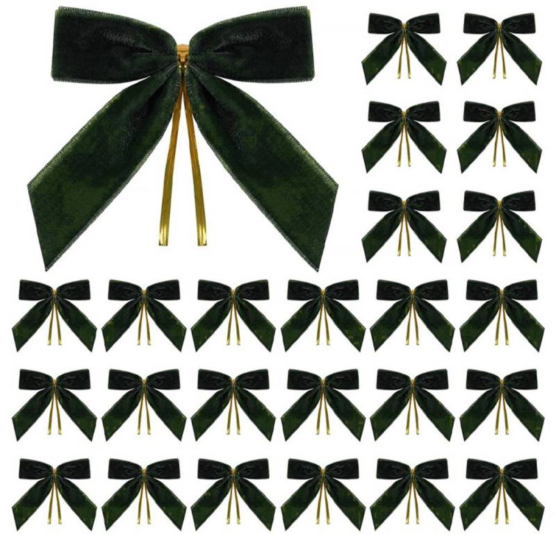 CLTYQ Weihnachtsbaumschleife 24 Samtschleifen für Weihnachtsbaum, Girlande, Zaun, Haustür (24-tlg), Perfekt, um Ihrer Weihnachtsdeko einen eleganten Akzent zu verleihen von CLTYQ