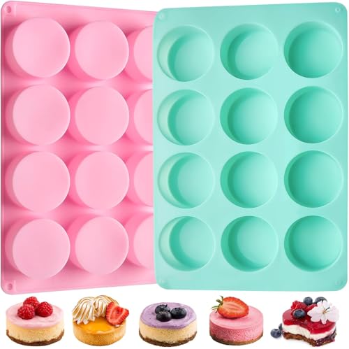 CLUEWR Mini Muffinform Silikon, 2er Set 12 Mulden Muffinbackformen BPA-frei und Antihaftbeschichtet Cupcake Förmchen für Muffins, Brownies, Kuchen, Pudding von CLUEWR