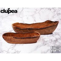 Holzschüssel Aus Olivenholz, Live Edge Lange Schalen, Holzschalen, Holzteller, Obstteller Rustikale Bootförmige Schüssel, Brotkörbe Holzschüssel Aus Olivenholz, Live Edge Lange Schalen, Holzschalen, Holzteller, Obstteller Rustikale Bootförmige Schüssel, Brotkörbe von CLUPEADesigns