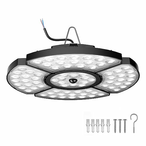 CLV 32W LED Strahler mit Bewegungsmelder, Superhell 3000LM Hängelampe IP54 Wasserdicht LED Flutlicht, 6500K Kaltweiß Scheinwerfer Pendelleuchte für Garten, Garage, Keller, Schuppen, Farm, Hof von CLV