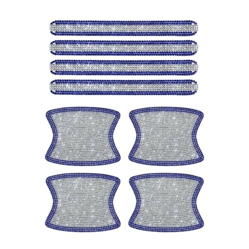 CLVCCZTZGW Außenteil Autotürgriffschutz Strass Universal Sicherheit Kratzfester Aufkleber Autogriffabdeckung 8 Stück(White with Blue) von CLVCCZTZGW