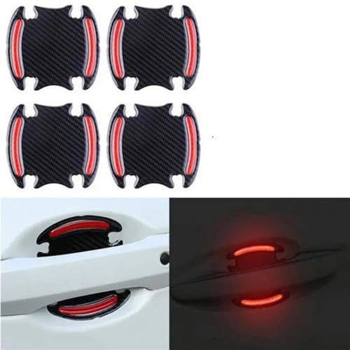 CLVCCZTZGW Außenzubehör Kratzfeste Abdeckung Autogriff-Schutzfolie Autosicherheit Reflektierende Streifenaufkleber 4/8 Stück(4 Door Bowl Red) von CLVCCZTZGW
