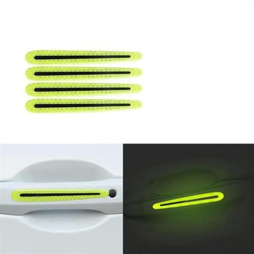 CLVCCZTZGW Außenzubehör Kratzfeste Abdeckung Autogriff-Schutzfolie Autosicherheit Reflektierende Streifenaufkleber 4/8 Stück(4 Door Handle Green) von CLVCCZTZGW