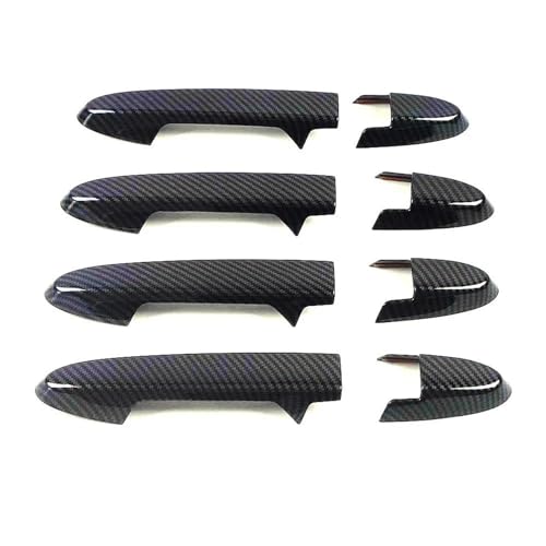 CLVCCZTZGW Für Jazz GK5 GP5 2014-2020 Carbon Faser/Chrom Außen Auto Türgriff Abdeckung Trim Schutz ABS Aufkleber 8Pcs(Carbon No Holes) von CLVCCZTZGW