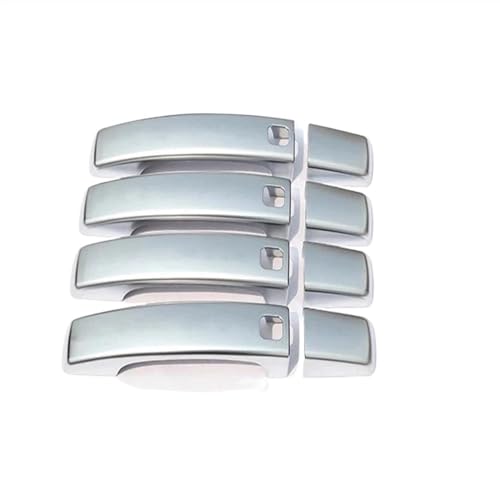 CLVCCZTZGW Für LR4 Für Range Rover Sport Für Discovery 4 Für Freelander 2 2007-2016 ABS Türgriff Abdeckung Trim Mit 4 Smart Keyhole 8Stk(With Logo-Silver) von CLVCCZTZGW
