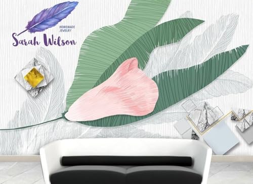 CLVIUJLBKLKSDD Fototapete 3D Effekt Bananenblätter 300cmx210cm Grüne Blumen Schlafzimmer Wohnzimmer Wanddeko, Wandbild, Wandtapete von CLVIUJLBKLKSDD