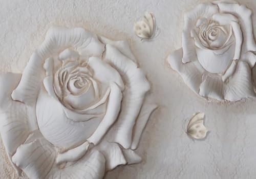 CLVIUJLBKLKSDD Fototapete 3D Effekt Geprägte Blumen 250cmx175cm Weiße Rosen-Schmetterlinge Schlafzimmer Wohnzimmer Wanddeko, Wandbild, Wandtapete CLVIUJLBKLKSDD Fototapete 3D Effekt Geprägte Blumen 250cmx175cm Weiße Rosen-Schmetterlinge Schlafzimmer Wohnzimmer Wanddeko, Wandbild, Wandtapete von CLVIUJLBKLKSDD