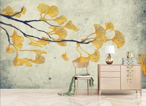 CLVIUJLBKLKSDD Fototapete 3D Effekt Ginkgoblätter 300cmx256cm Goldene Blumen und Vögel Schlafzimmer Wohnzimmer Wanddeko, Wandbild, Wandtapete CLVIUJLBKLKSDD Fototapete 3D Effekt Ginkgoblätter 300cmx256cm Goldene Blumen und Vögel Schlafzimmer Wohnzimmer Wanddeko, Wandbild, Wandtapete von CLVIUJLBKLKSDD