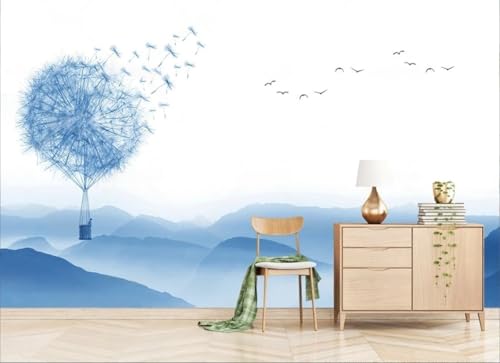 CLVIUJLBKLKSDD Fototapete 3D Effekt Heißluftballon 300cmx256cm Blaue Blumen Löwenzahn und Bergketten Schlafzimmer Wohnzimmer Wanddeko, Wandbild, Wandtapete CLVIUJLBKLKSDD Fototapete 3D Effekt Heißluftballon 300cmx256cm Blaue Blumen Löwenzahn und Bergketten Schlafzimmer Wohnzimmer Wanddeko, Wandbild, Wandtapete von CLVIUJLBKLKSDD