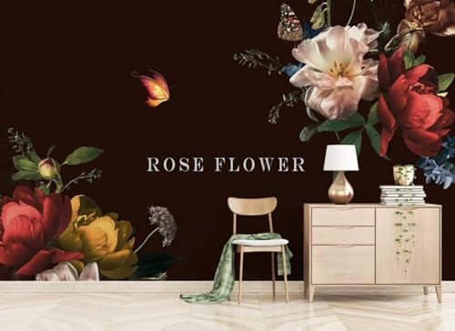 CLVIUJLBKLKSDD Fototapete 3D Effekt Rote Blumen 250cmx175cm Rosenranke und Schmetterlinge Schlafzimmer Wohnzimmer Wanddeko, Wandbild, Wandtapete CLVIUJLBKLKSDD Fototapete 3D Effekt Rote Blumen 250cmx175cm Rosenranke und Schmetterlinge Schlafzimmer Wohnzimmer Wanddeko, Wandbild, Wandtapete von CLVIUJLBKLKSDD