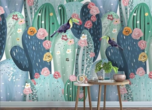CLVIUJLBKLKSDD Fototapete 3D Effekt Tropische Pflanzen 400cmx280cm Kaktus und Papagei Schlafzimmer Wohnzimmer Wanddeko, Wandbild, Wandtapete CLVIUJLBKLKSDD Fototapete 3D Effekt Tropische Pflanzen 400cmx280cm Kaktus und Papagei Schlafzimmer Wohnzimmer Wanddeko, Wandbild, Wandtapete von CLVIUJLBKLKSDD