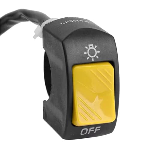 Nebelscheinwerferschalter Motorrad-Scheinwerfer-Steuerschalter Lenkerhalterung EIN AUS-Steuerknopf Motorrad-Signallampe Modifizierte Schalter Zubehörschalter(Yellow) von CLWYWUL