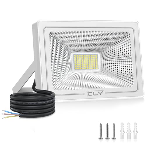 CLY 50W LED Strahler Außen 4300LM Superhell Scheinwerfer Flutlicht IP66 Wasserdicht LED Fluter 6500K Kaltweiß Außenstrahler Außenleuchte für Garage Garten Hinterhof von CLY