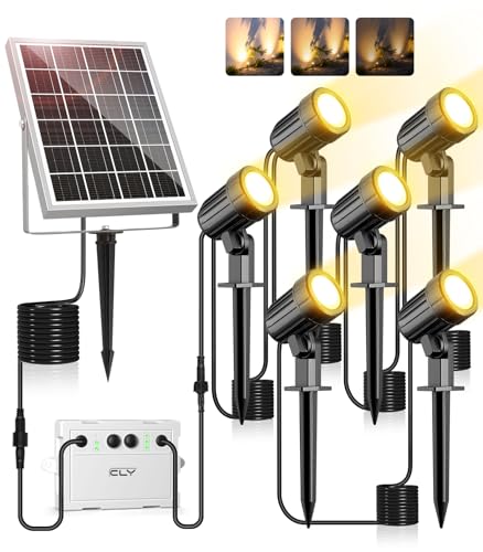 CLY Solar Gartenleuchte 6 Stück 2700K Warmweiß 2 Dynamischer Modus 3 Helligkeit Gartenbeleuchtung Solar mit Erdspieß 6000MAH IP66 Wasserdicht Solar Strahler für Außen Garten Rasen Terrasse CLY Solar Gartenleuchte 6 Stück 2700K Warmweiß 2 Dynamischer Modus 3 Helligkeit Gartenbeleuchtung Solar mit Erdspieß 6000MAH IP66 Wasserdicht Solar Strahler für Außen Garten Rasen Terrasse von CLY