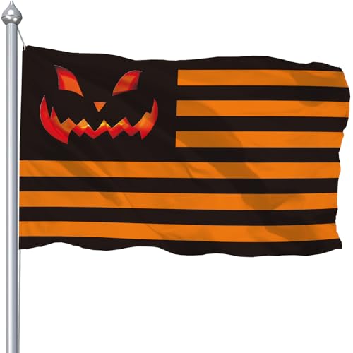 Halloween-Flagge, 7,6 x 12,7 cm, große Halloween-Flaggen für den Außenbereich, 7,6 x 12,7 cm, gruselige amerikanische Flagge, Kürbisflagge, Halloween-Banner, Gartenflagge mit UV-beständig Halloween-Flagge, 7,6 x 12,7 cm, große Halloween-Flaggen für den Außenbereich, 7,6 x 12,7 cm, gruselige amerikanische Flagge, Kürbisflagge, Halloween-Banner, Gartenflagge mit UV-beständig von CLYTTE