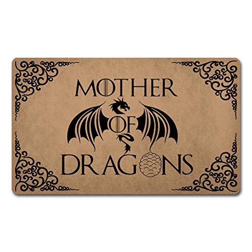 CLZ Fußmatten mit Aufschrift „Welcome“, bunt, lustig, Fußmatten für Eingangstür, Küche, Teppiche und Matten 45,7 cm (L) x 76,2 cm (B) Mother of Dragon Game of Thrones von CLZ