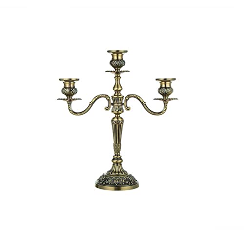 Kerzenhalter 3 Arme Gold Silber Bronze Metall Kerzenhalter Ständer for Hochzeit Party Restaurant Bar Dekoration Kerzenständer Deko Kerzenleuchter (Color : B) von CLoxks