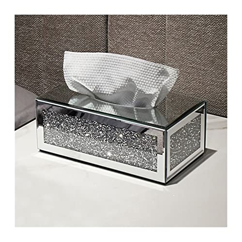 Taschentuchbox Taschentuchspender Kreative Licht Luxus Glas Tissue Box Home Wohnzimmer Dekoration Papier Box Desktop Serviette Aufbewahrungsbox Rechteck Kosmetiktücherboxen von CLoxks