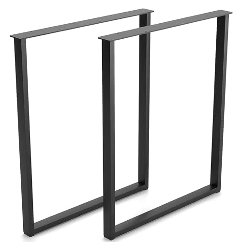 CM Furniture - Tischgestell Metall Modern 2 Stück B40cm x H43cm - Tischbeine Metall Anthrazit|Rechtecktform (4x2cm) für Schreibtisch, Bürotische, Couchtisch, Esstisch - Einfache Montage von CM Furniture