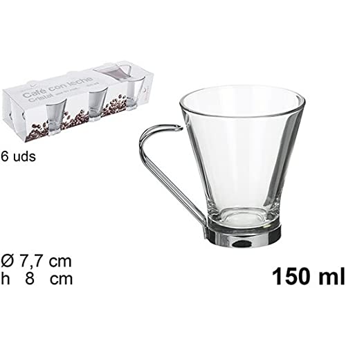 Cm 156882 Coffee Glass Mug with Milk Metal Handle 150 ml von CM