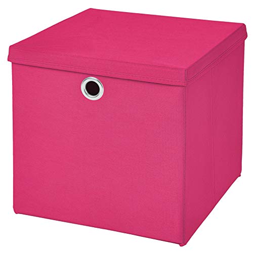 1 Stück Faltbox Pink 28 x 28 x 28 cm Aufbewahrungsbox faltbar mit Deckel von CM3