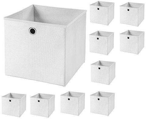 10 Stück Faltbox Weiß 28 x 28 x 28 cm Aufbewahrungsbox faltbar von CM3