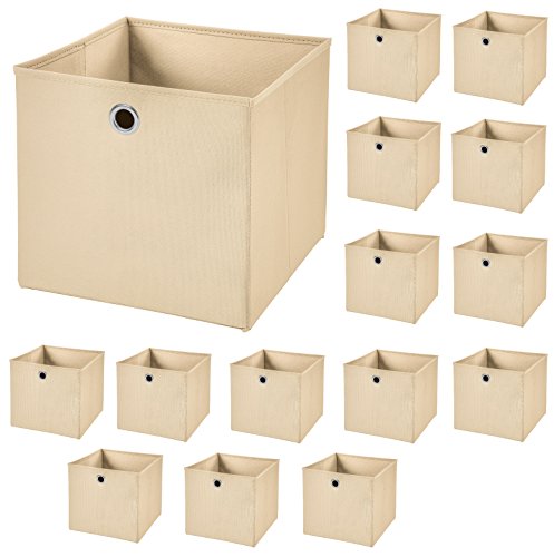 18 Stück Creme Faltbox 32 x 32 x 32 cm Aufbewahrungsbox faltbar von CM3