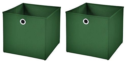 2 Stück Faltbox Dunkelgrün 28 x 28 x 28 cm Aufbewahrungsbox faltbar von CM3
