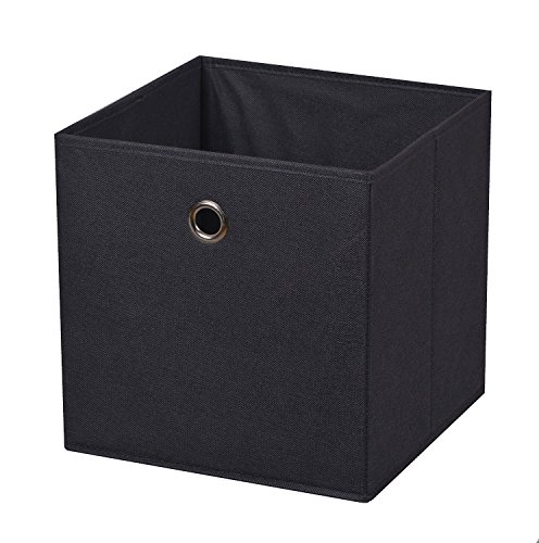 2 Stück Faltbox Schwarz 28 x 28 x 28 cm Aufbewahrungsbox faltbar von CM3