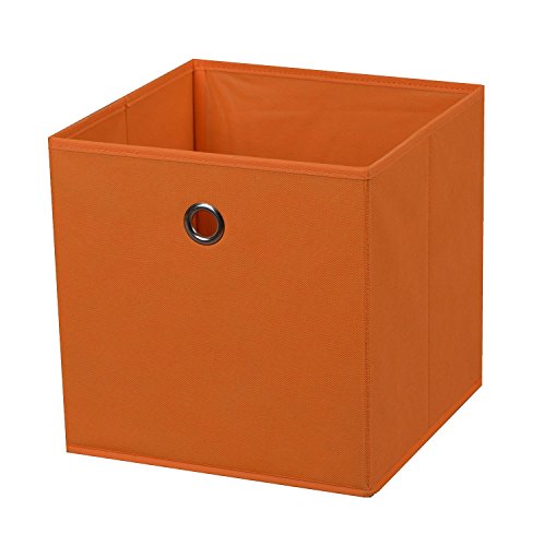 5 Stück Faltbox Orange 28 x 28 x 28 cm Aufbewahrungsbox faltbar von IYVYI