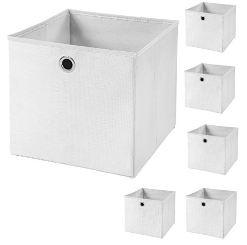 6 Stück Faltbox Weiß 28 x 28 x 28 cm Aufbewahrungsbox faltbar von CM3