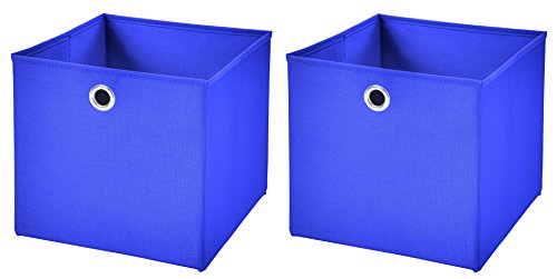 CM3 2 Stück Blau Faltbox 33 x 33 x 33 cm Aufbewahrungsbox faltbar von CM3