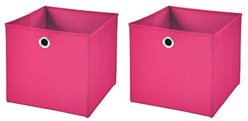 CM3 2 Stück Pink Faltbox 32 x 32 x 32 cm Aufbewahrungsbox faltbar von CM3