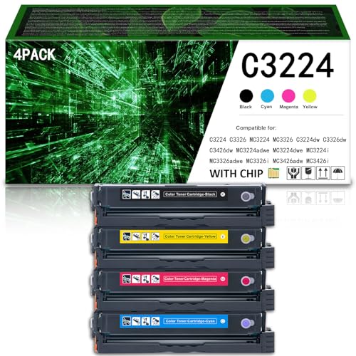 CMADJT Für Lexmark kompatible Tonerkartusche C3224 mit Chip, passend für C3326 C3426 MC3224 MC3326 MC3426 C3224dw C3426dw MC3224adwe MC3224dwe MC3224i MC3426i Drucker,1 Set-C3224 von CMADJT